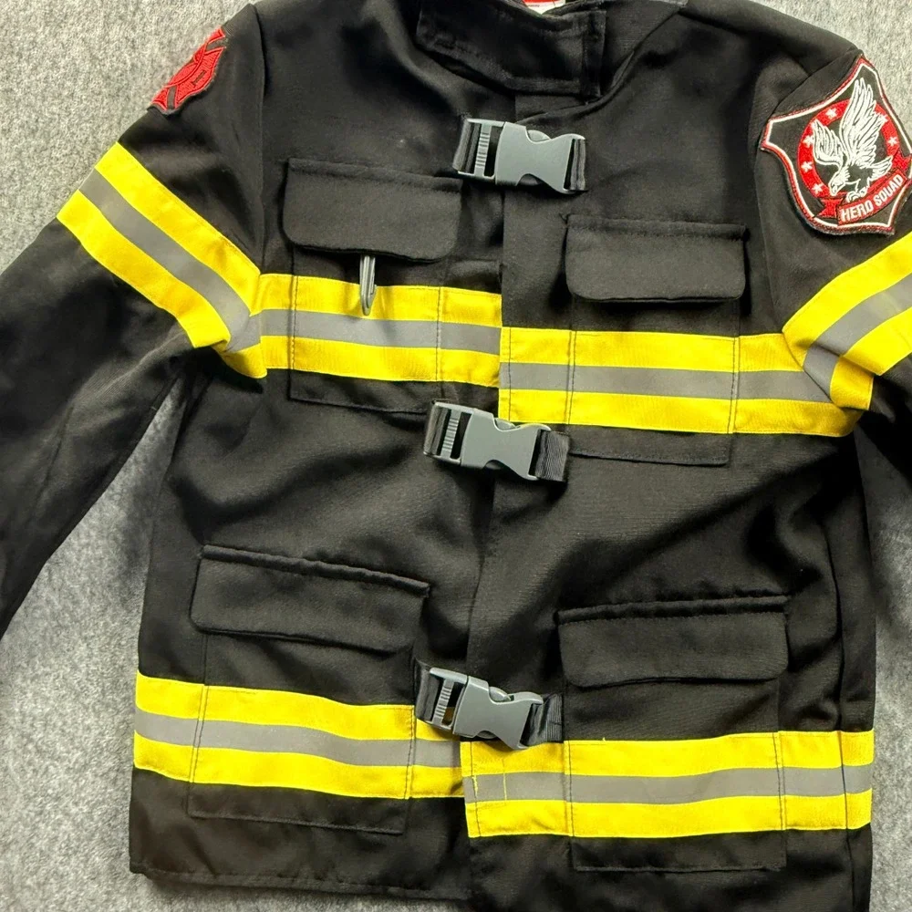 Disguise Kid's Halloween/Dress-Up Firefighter Costume Jacket Only M (8-10) - Picture 9 of 14